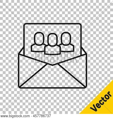 Black Line Project Team Base Icon Isolated On Transparent Background. Business Analysis And Planning
