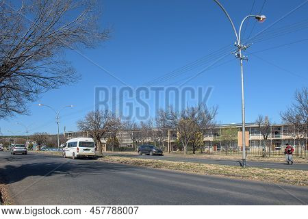 Bloemfontein, South Africa - July 4, 2022: A Street Scene In Dan Pienaar, A Suburb Of Bloemfontein. 