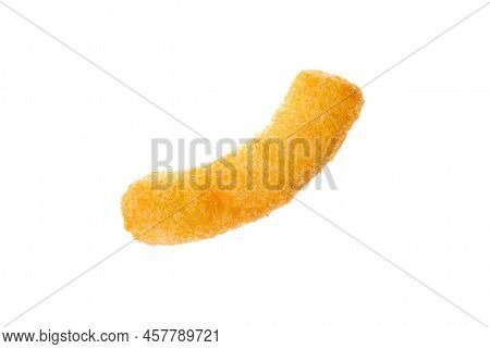 One Tasty Cheesy Corn Puff Isolated On White