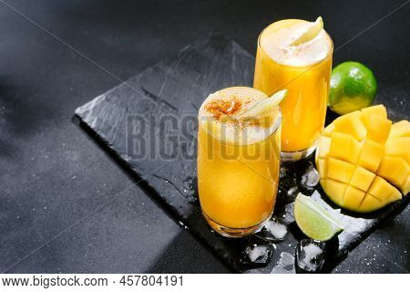 A Traditional U.s. Summer Drink, The Mangonada Is A Refreshing Mango Cocktail. Sour-sweet And Pepper