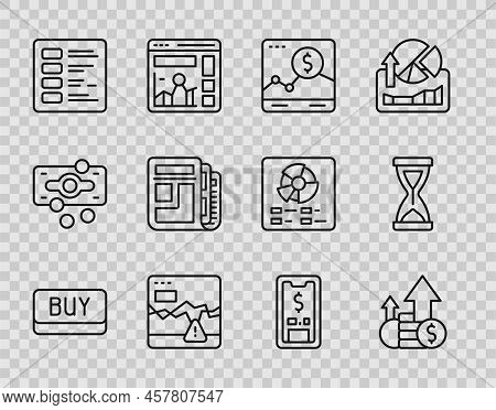 Set Line Buy Button, Financial Growth And Coin, Website With Graph, Failure Stocks Market, Business 