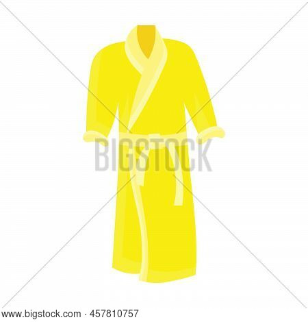 Shower Robe Vector Illustration Icon Isolated White. Woman Bathrobe Person And Towel Spa Clothing Cl