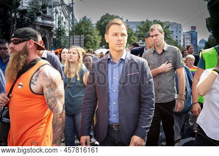 Belgrade, Serbia - September 18, 2016: Sinisa Mali Walking During The Belgrade Gay Pride. Sinisa Mal