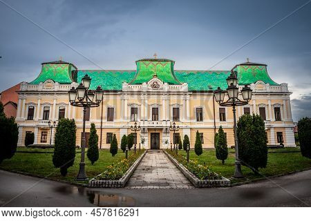Close Up On Vladicanski Dvor, The Bishop Episcopal Palace With Its Typical Austro Hungarian Architec
