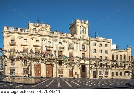 Alcoy,spain - May 28,2022 - View At The Building Of City Hall In The Streets Of Alcoy. Alcoy Is An I