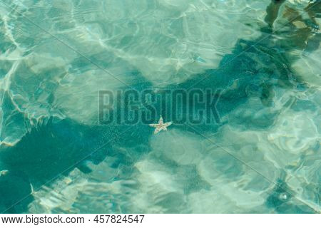 Abstract Real Beauty Nature Background. Ocean Bokeh Sea Ripple Wave Surface. Shadow Texture Underwat