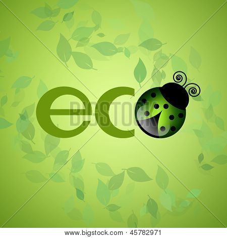 Eco-Symbol mit Marienkäfer