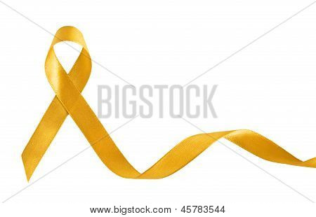 Gold Ribbon para câncer infantil com espaço de cópia