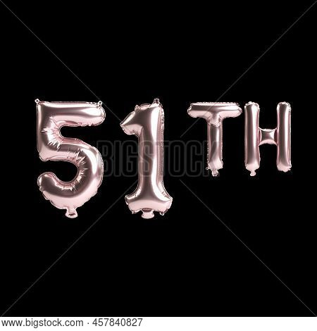 3d Illustration Of 51th Rose Balloons Isolated On Background