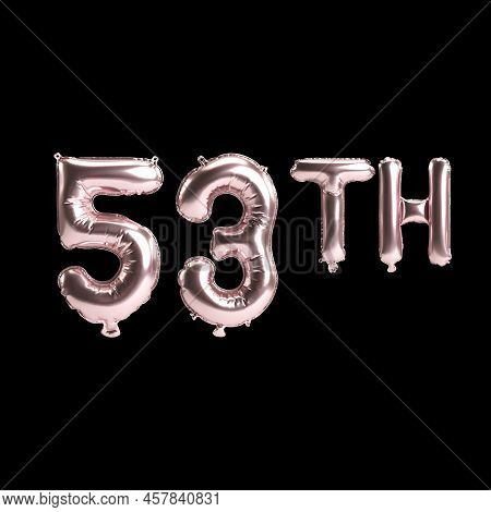 3d Illustration Of 53th Rose Balloons Isolated On Background