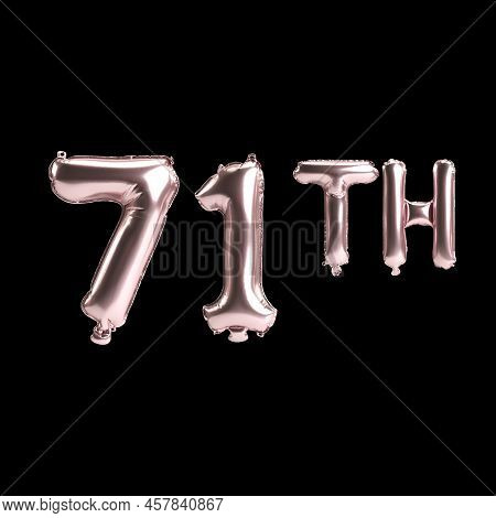 3d Illustration Of 71th Rose Balloons Isolated On Background