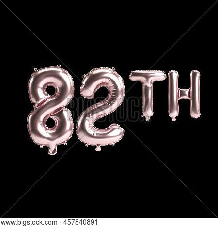3d Illustration Of 82th Rose Balloons Isolated On Background