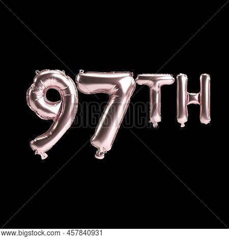 3d Illustration Of 97th Rose Balloons Isolated On Background