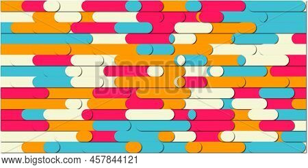 Abstract Geometric Shape From Grey Bricks, Regtangles Vector Background.