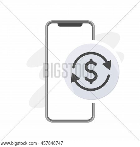 Dollar Sign In Circle Made Of Arrows Smartphone Vector Icon