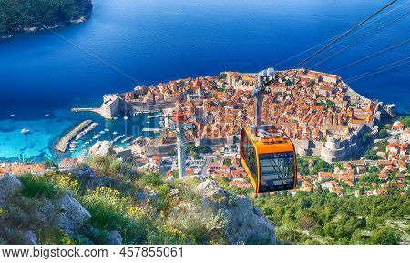 Dubrovnik Cable Car, Panoramic View From Srd Mountain, Croatia