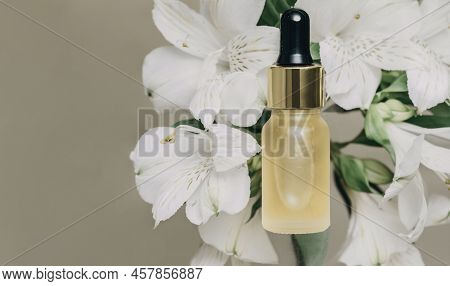 Natural Serum. Concept Of Cosmetic Injection Is Hyaluronic Acid, Botulin, Serum.