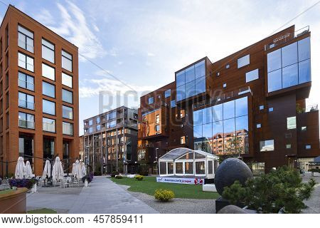 Tallinn, Estonia. July 2022.  View Of The Modern And Old Buildings In The Rotermann City Quarter In 