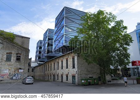 Tallinn, Estonia. July 2022.  View Of The Modern And Old Buildings In The Rotermann City Quarter In 