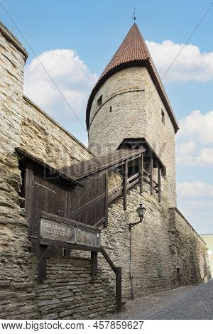 Tallinn, Estonia. July 2022.  View Of Nunna Torn And Kuldjala Torn Towers In The City Center