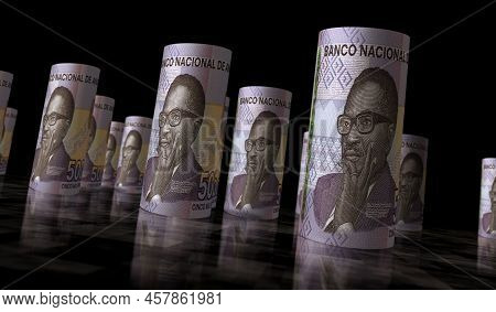 Angola Kwanza Money Banknotes Pack 3D Illustration
