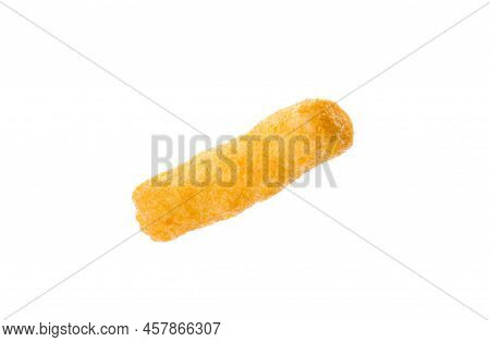 One Tasty Cheesy Corn Puff Isolated On White