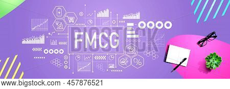 Fmcg - Fast Moving Consumer Goods Theme With A Notebook And A Pen