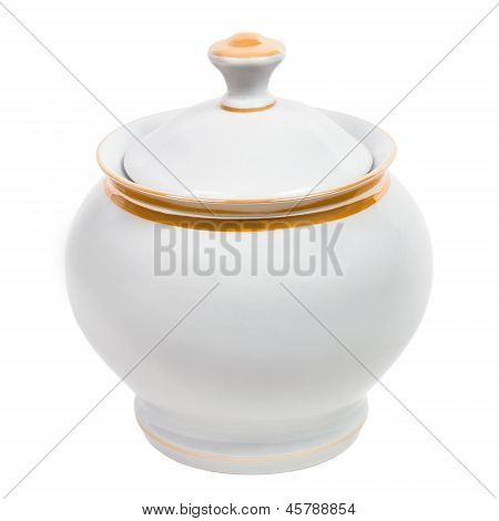 Suikerpot cup geïsoleerd op een witte achtergrond (uitknippad)