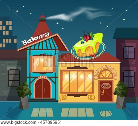 Confectionery, Bakery Or Shop. Industry, Retail Trade. Vector Illustration