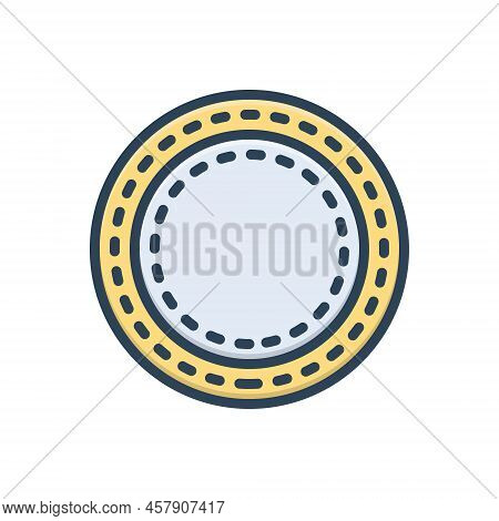 Color Illustration Icon For Leather Tanned-hide Derm Parchment Vellum Buff Skin Stitch Patch Materia