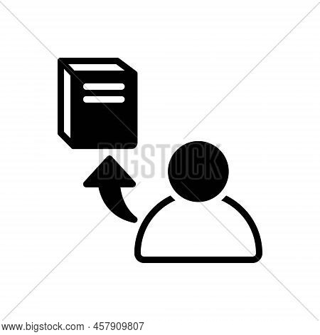 Black Solid Icon For Referenced Context Instructions File Content Application Allusion-to Mention Re