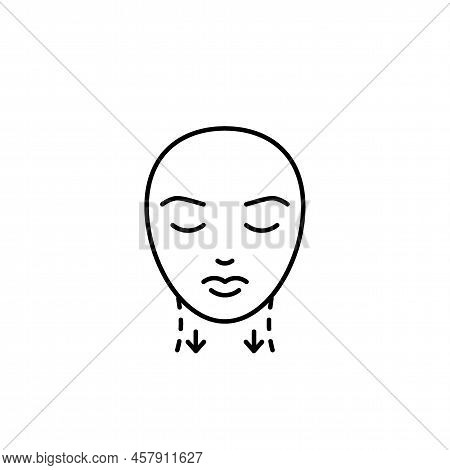 Face Medical Beauty Procedure And On Neck, Line Icon. Facelift, Aesthetic Contour, Smoothing Wrinkle