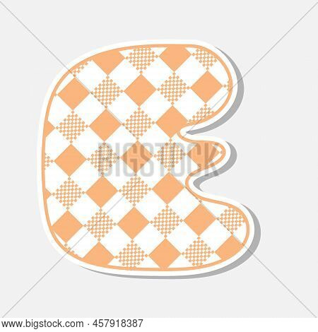 Patchwork Hand Drawn Textile Font. Cute Textile Font For Scrapbook Or Collage Design. Patchwork Alph