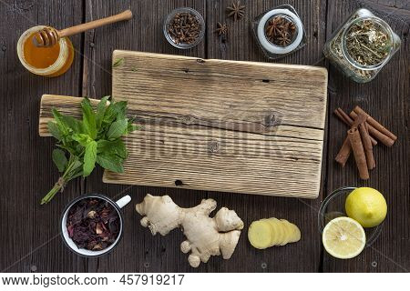 The Recipe For Making Health Tea According To An Old Recipe. Traditional Chinese Herbs Used In Alter