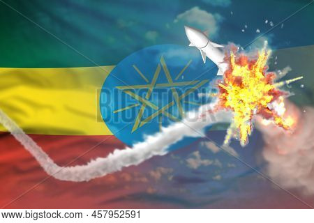 Strategic Rocket Destroyed In Air, Ethiopia Nuclear Warhead Protection Concept - Missile Defense Mil
