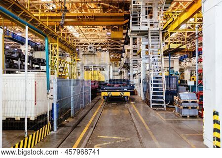 Metalworking Factory Production Line. Interior Of The Worksop.