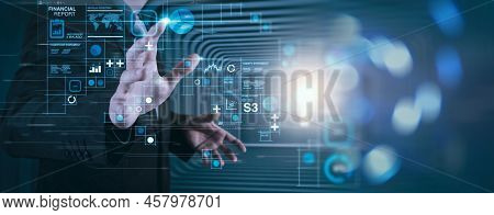 Financial Report Data Of Business Operations Balance Sheet And Income Statement And Diagram As Futur