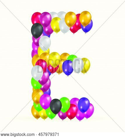 Letter E Balloons Variety Of Colors Logo Vector Design Template