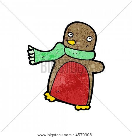 Cartoon Weihnachten Robin in Schal