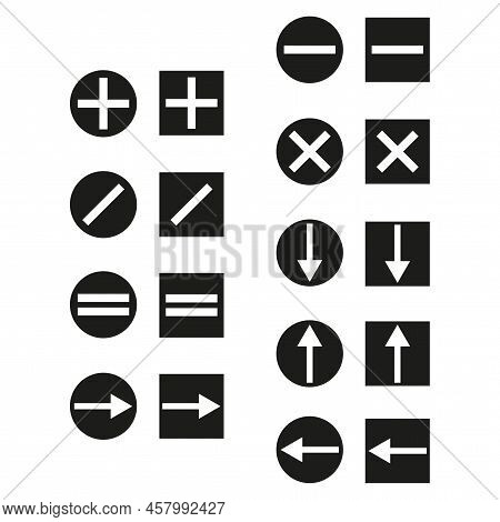 Math Arrow Signs. Seamless Abstract Geometric Pattern. Vector Illustration. Stock Image.