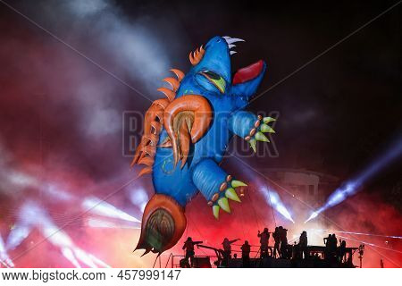 Cracow, Poland - June 4, 2022: Great Dragon Parade. The Great Outdoor Show On The Vistula River.