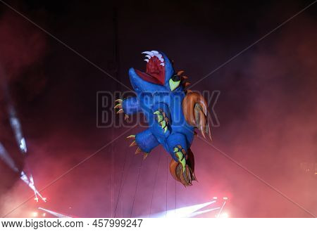 Cracow, Poland - June 4, 2022: Great Dragon Parade. The Great Outdoor Show On The Vistula River.