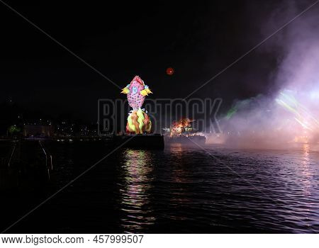 Cracow, Poland - June 4, 2022: Great Dragon Parade. The Great Outdoor Show On The Vistula River.