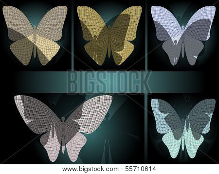 set of butterflies