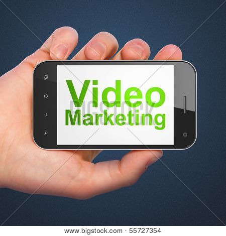 Business concept: Video Marketing on smartphone