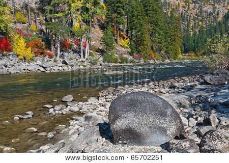 Autumn Hillside By The River