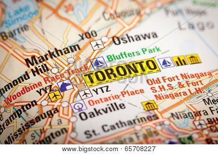 Toronto City On A Road Map