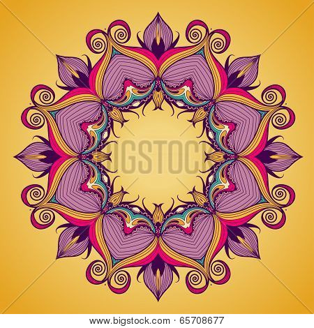 Ornamental round lace pattern is like mandala