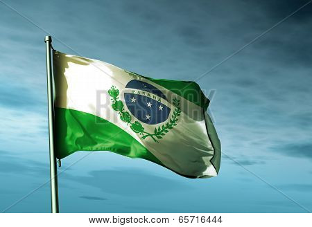 Parana (brazil) Flag Waving On The Wind