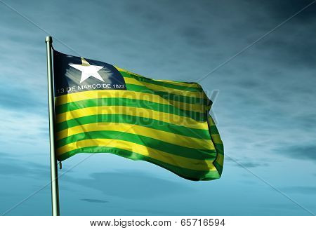 Piaui (brazil) Flag Waving On The Wind